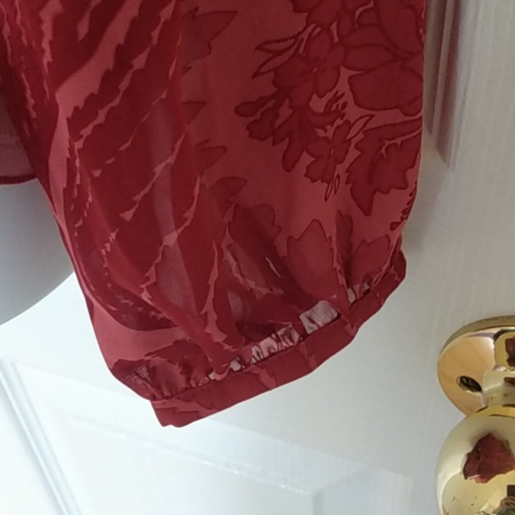 ESPRIT Collection Floral Sheer Top Blouse M - Picture 3 of 14